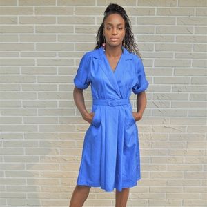 Leslie Fay 70's Blue Dress